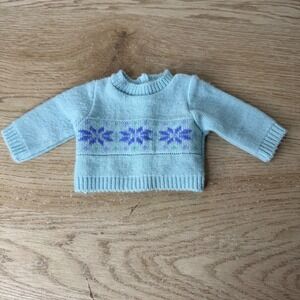 Bitty Baby American Girl Doll Light Blue Fair‎ Isle Snowflake Knit Sweater